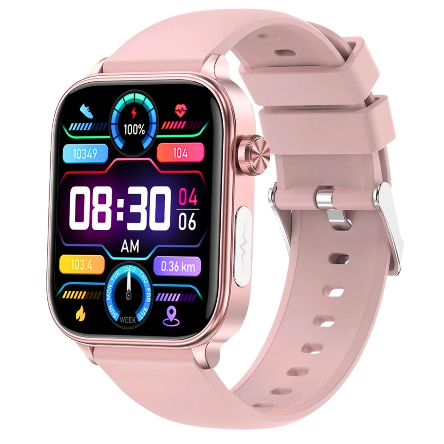 SOS Fall Detection Watch for Elderly | Emergency Call + GPS Tracking + Heart Rate & Blood Pressure | GlucoCare