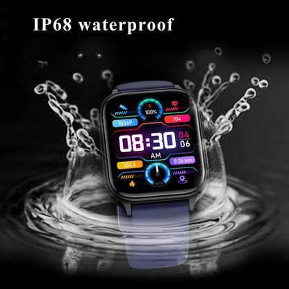 SOS Fall Detection Watch for Elderly | Emergency Call + GPS Tracking + Heart Rate & Blood Pressure | GlucoCare