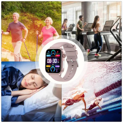 SOS Fall Detection Watch for Elderly | Emergency Call + GPS Tracking + Heart Rate & Blood Pressure | GlucoCare
