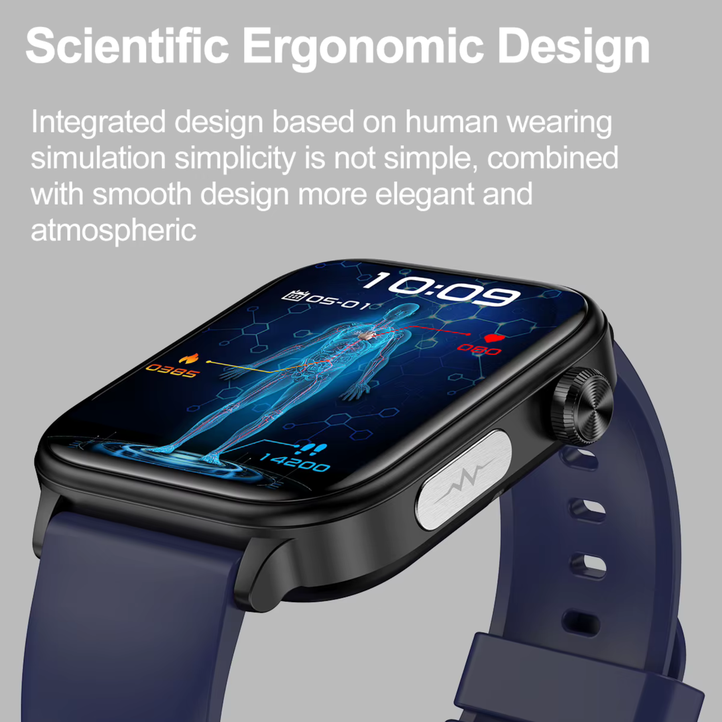 SOS Fall Detection Watch for Elderly | Emergency Call + GPS Tracking + Heart Rate & Blood Pressure | GlucoCare