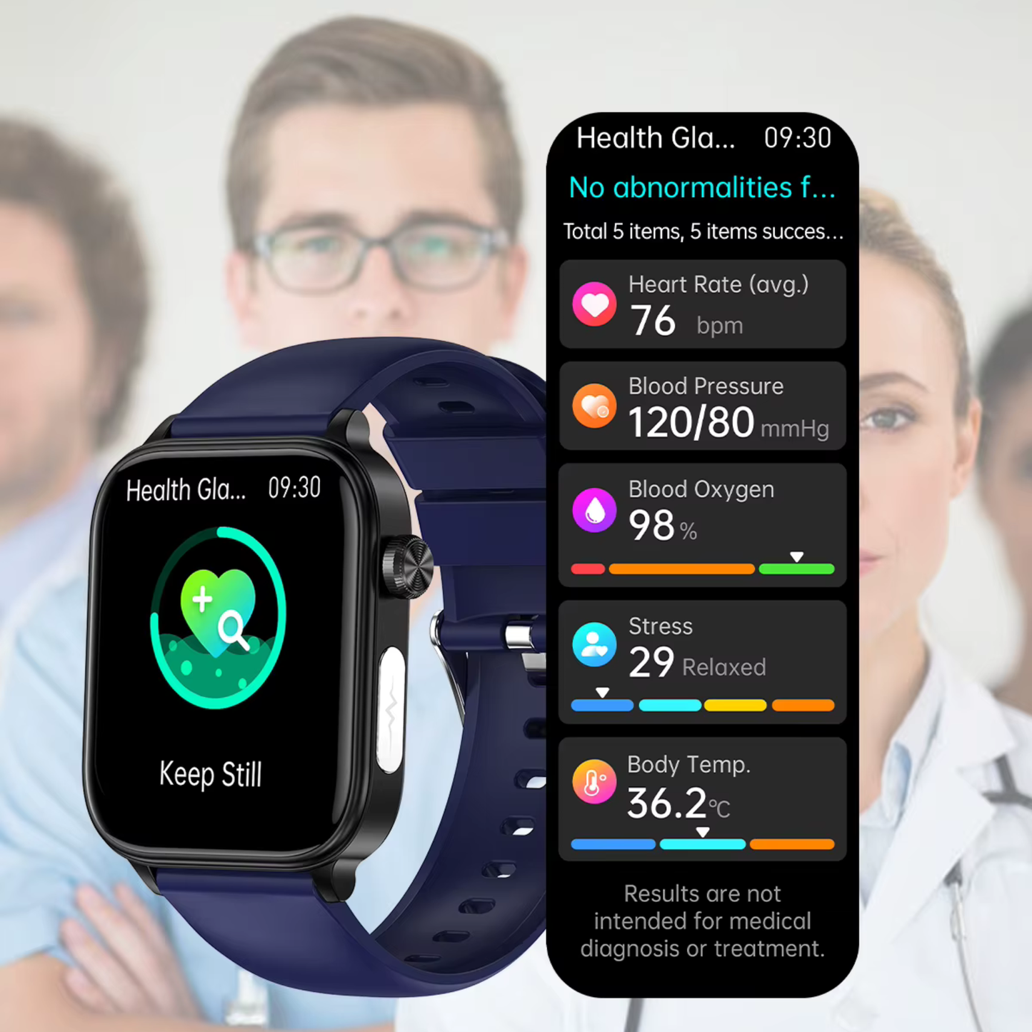 SOS Fall Detection Watch for Elderly | Emergency Call + GPS Tracking + Heart Rate & Blood Pressure | GlucoCare
