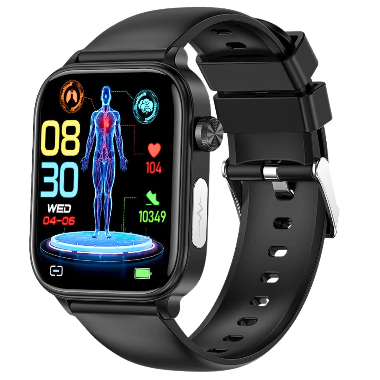 SOS Fall Detection Watch for Elderly | Emergency Call + GPS Tracking + Heart Rate & Blood Pressure | GlucoCare