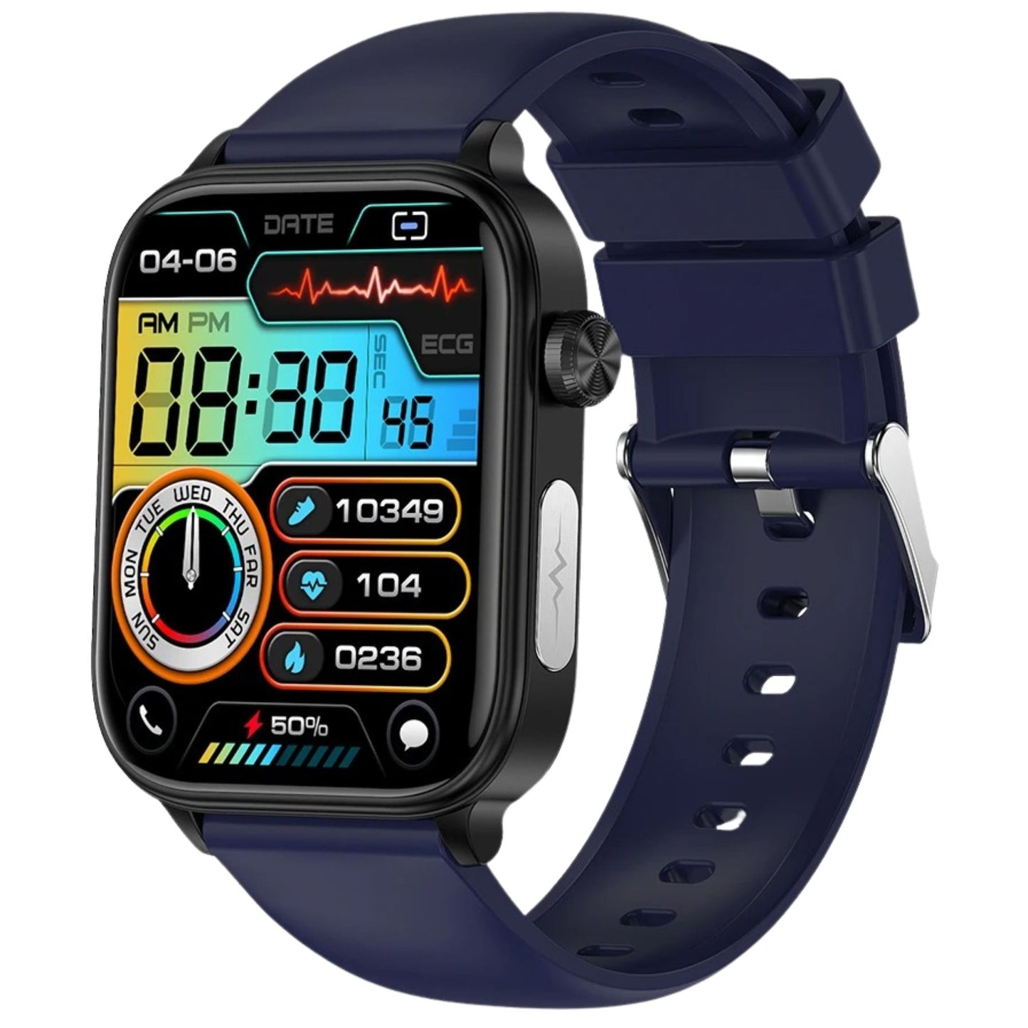 SOS Fall Detection Watch for Elderly | Emergency Call + GPS Tracking + Heart Rate & Blood Pressure | GlucoCare