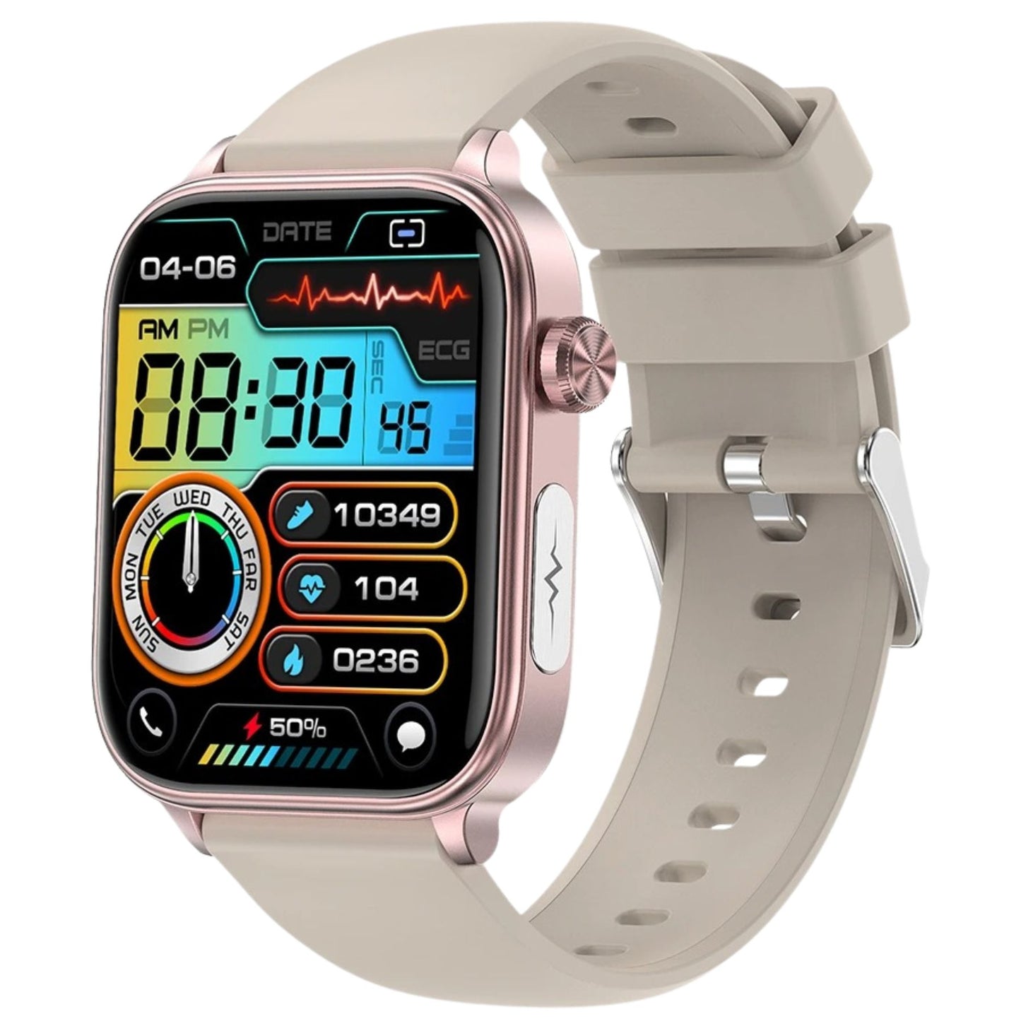 SOS Fall Detection Watch for Elderly | Emergency Call + GPS Tracking + Heart Rate & Blood Pressure | GlucoCare